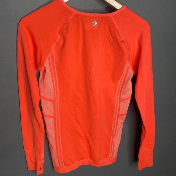 Athleta Orange Long Sleeve Neothermal Top M - Picture 3 of 5